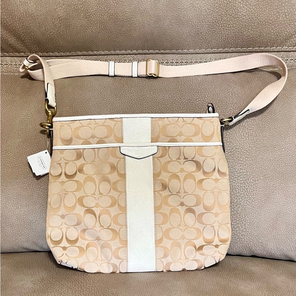 Coach Signature Stripe File Bag